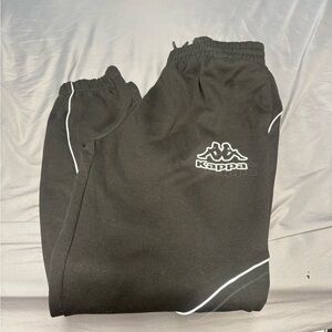 Kappa Black Sweatpants with White Stripe